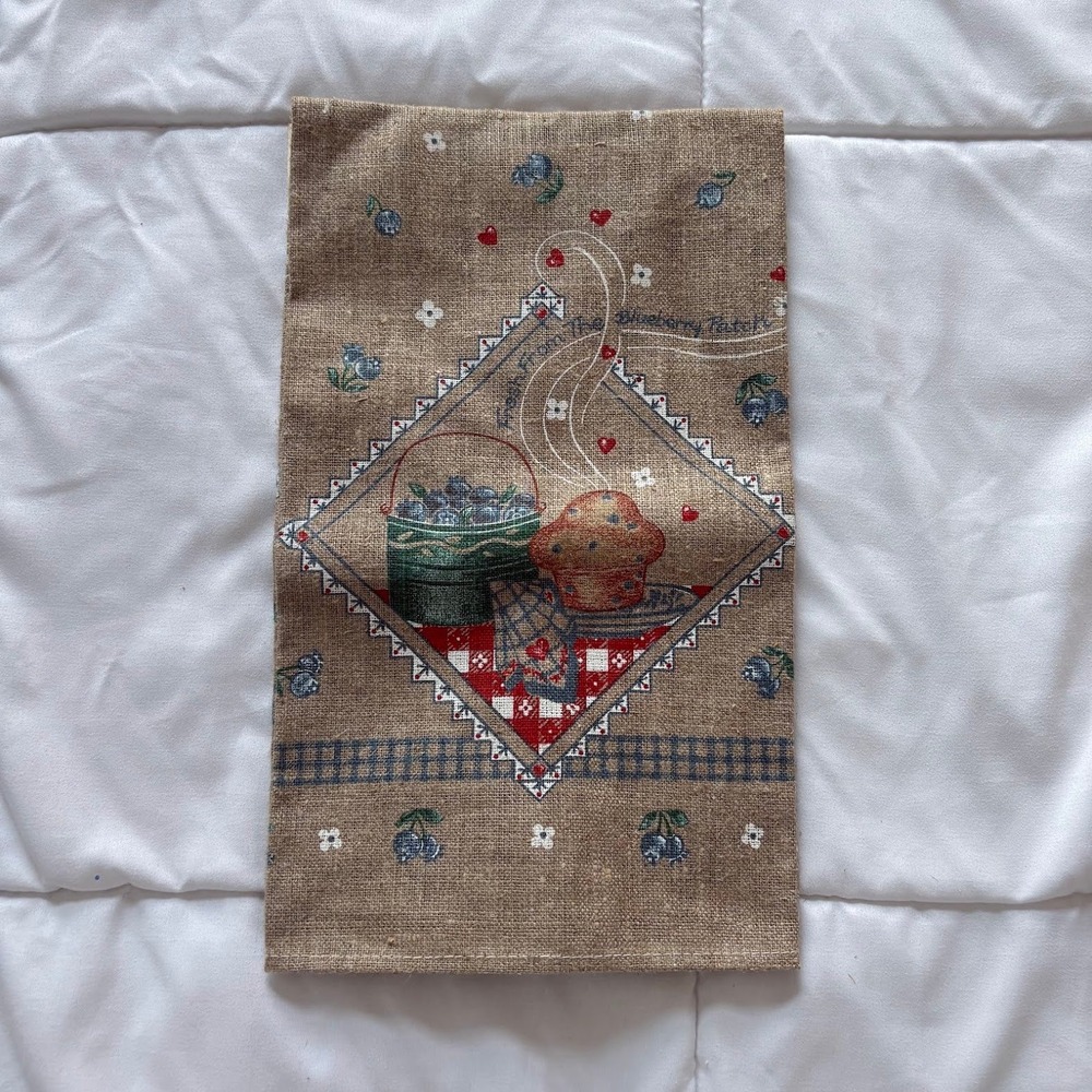 NWT VTG Kay Dee Blueberry Patch Linen Towel Farmhouse Cottagecore Kitchen Decor